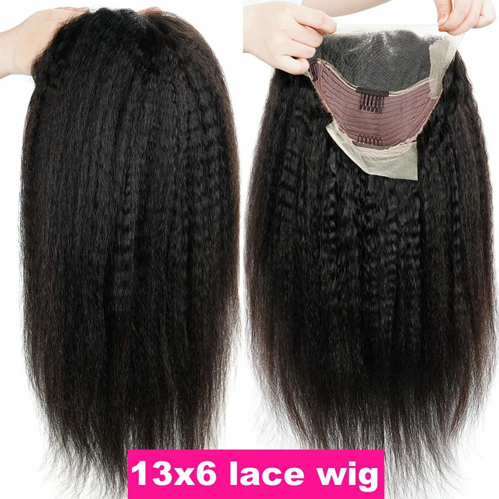 Brazilian Kinky Straight Lace Front Wigs
