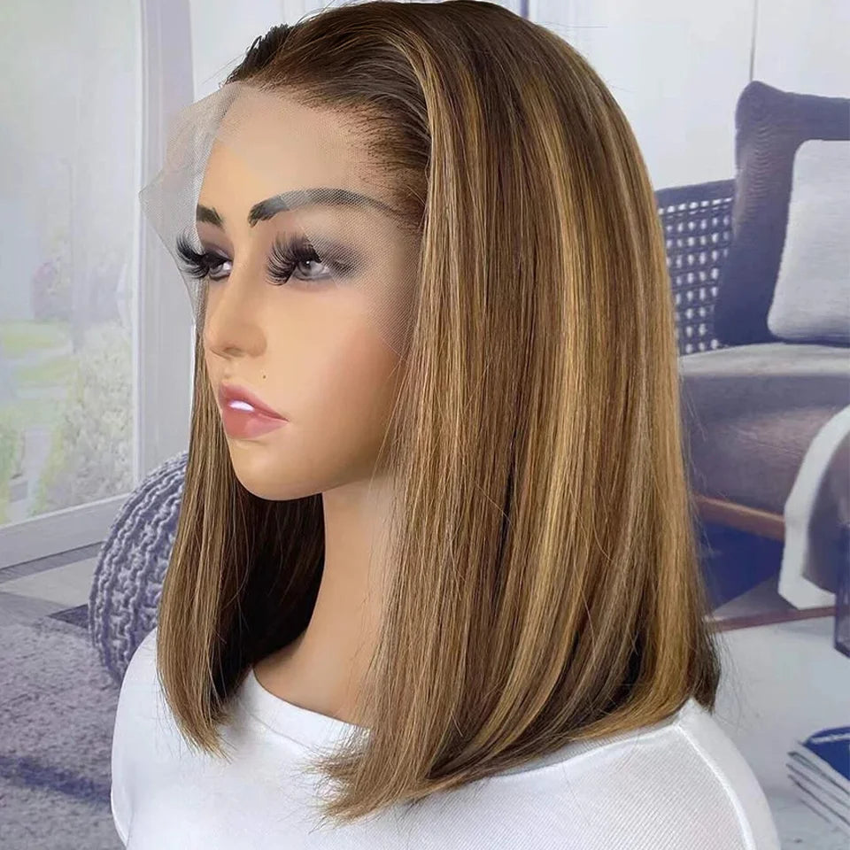 Ombre Straight Bob Wig 13X4 Lace Front Wig