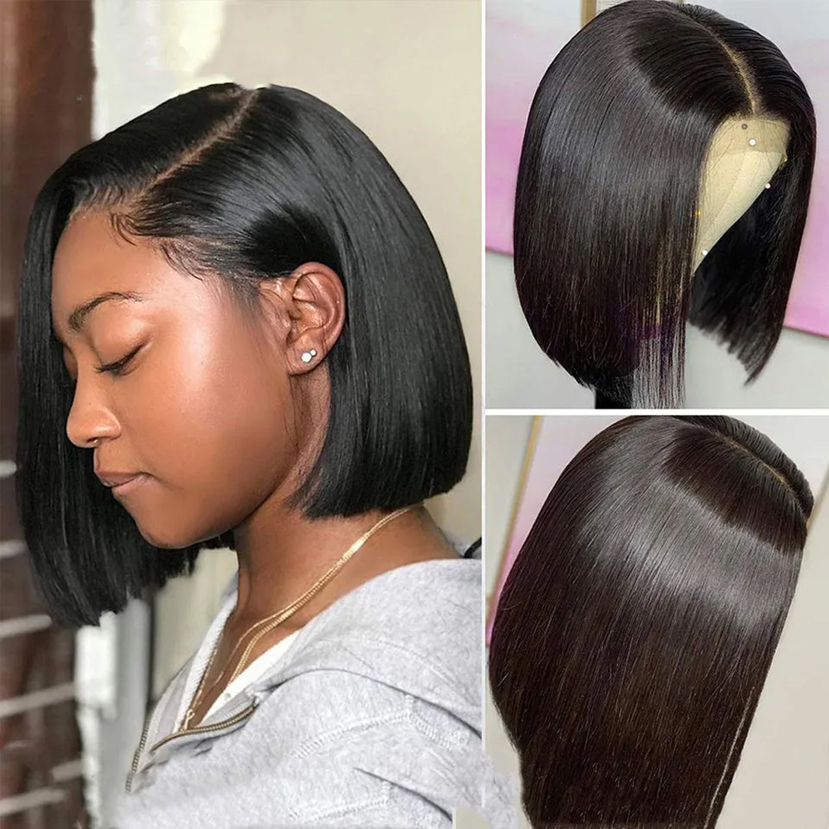 Bob Wig Brazilian Hair Full Frontal Lace