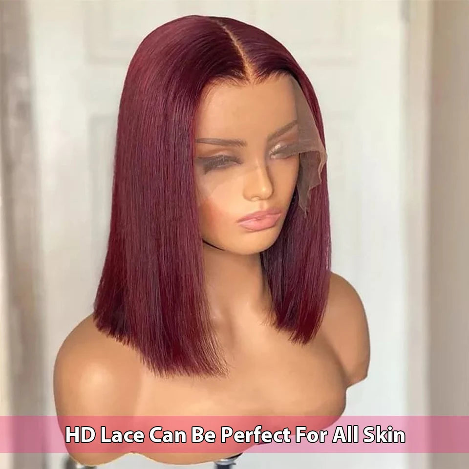 Burgundy Double Drawn Lace Frontal Wig