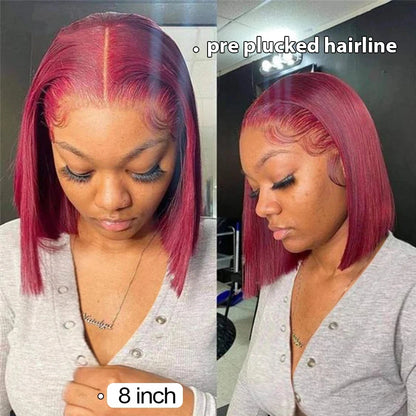 Burgundy Double Drawn Lace Frontal Wig