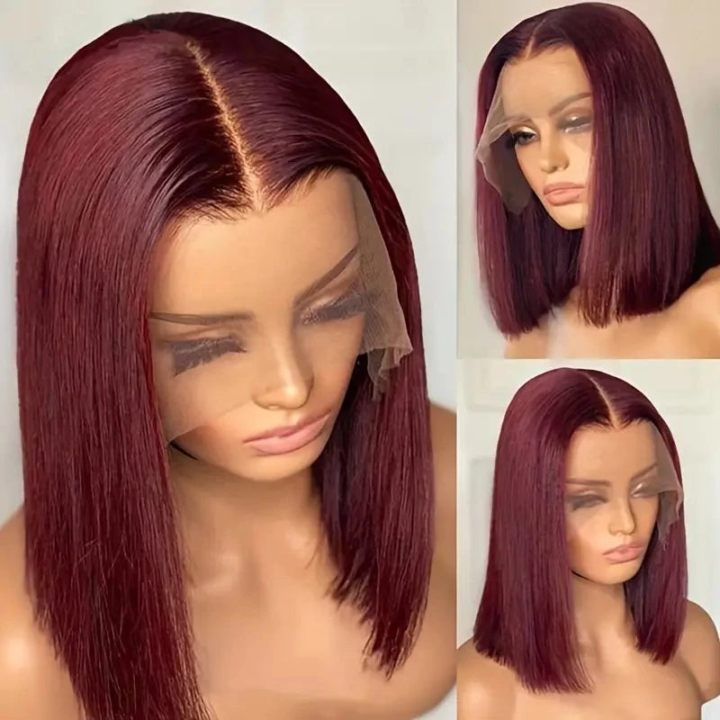 Burgundy Double Drawn Lace Frontal Wig