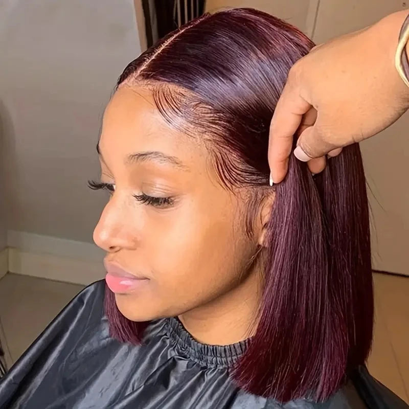 Burgundy Double Drawn Lace Frontal Wig