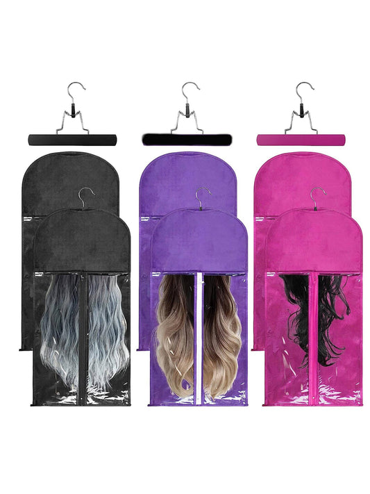 Wig Portable Travel & Storage Bag With Anti-slip Bracket And Hook